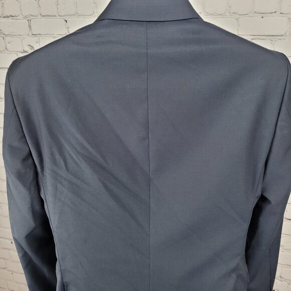 Joseph Abboud Navy 100% Wool Full Suit 2 Piece Blazer Pants USA 38S/W32 (32x29) - Picture 11 of 16